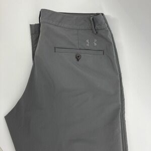 Under Armour Match Play Performance Golf Pants Gray Stripe Stretch 34 Regular
